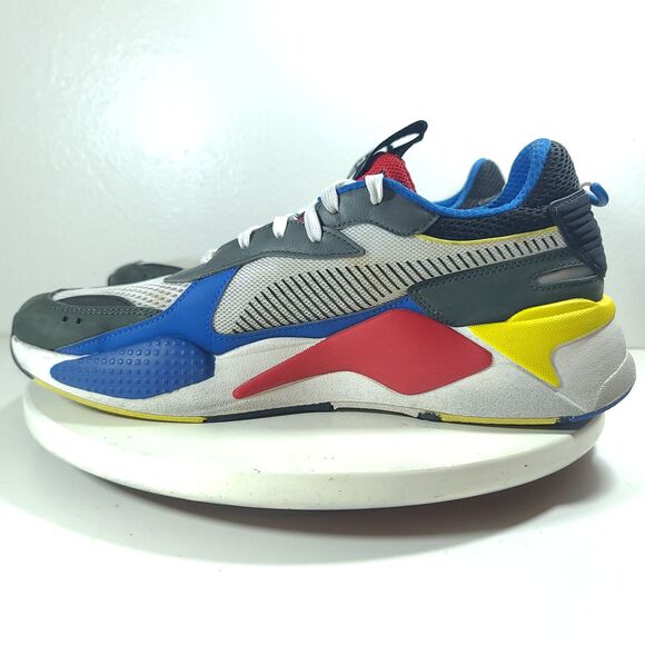 PUMA RS-X Toys Men Sz 12 Sneaker Shoe White Yellow Red Black Suede 369449-02 EUC - Picture 3 of 16